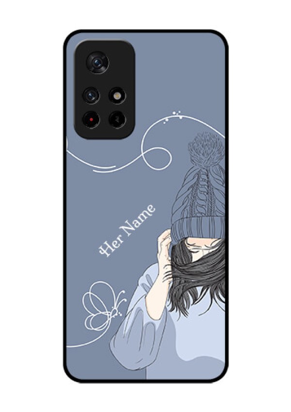 Xiaomi Redmi Note 11T 5G Custom Glass Mobile Case - Girl in winter outfit Design