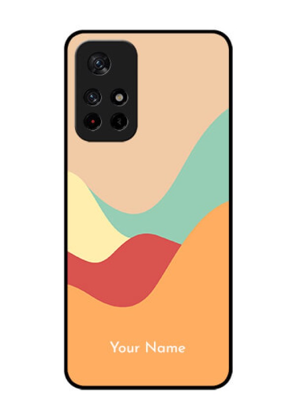 Xiaomi Redmi Note 11T 5G Personalized Glass Phone Case - Ocean Waves Multi-colour Design
