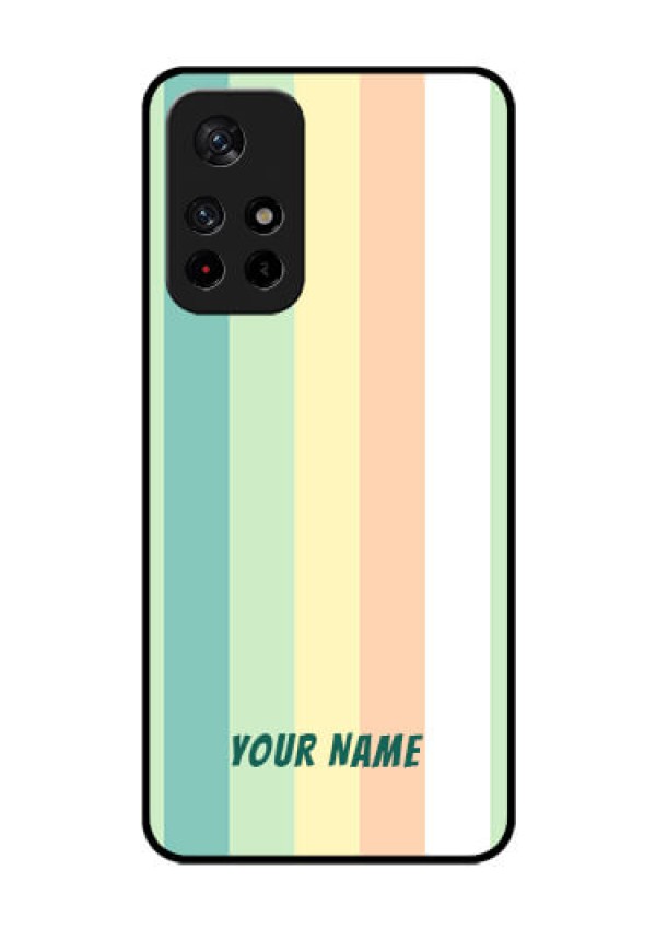 Xiaomi Redmi Note 11T 5G Photo Printing on Glass Case - Multi-colour Stripes Design