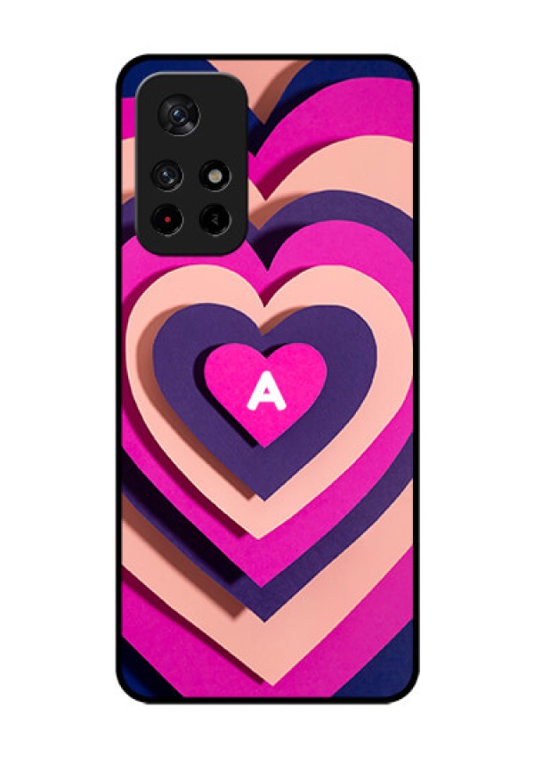 Xiaomi Redmi Note 11T 5G Custom Glass Mobile Case - Cute Heart Pattern Design