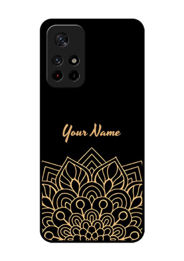 Xiaomi Redmi Note 11T 5G Custom Glass Phone Case - Golden mandala Design