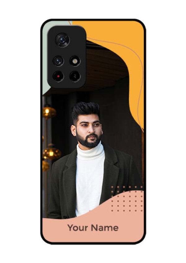 Xiaomi Redmi Note 11T 5G Personalized Glass Phone Case - Tri-coloured overlay design
