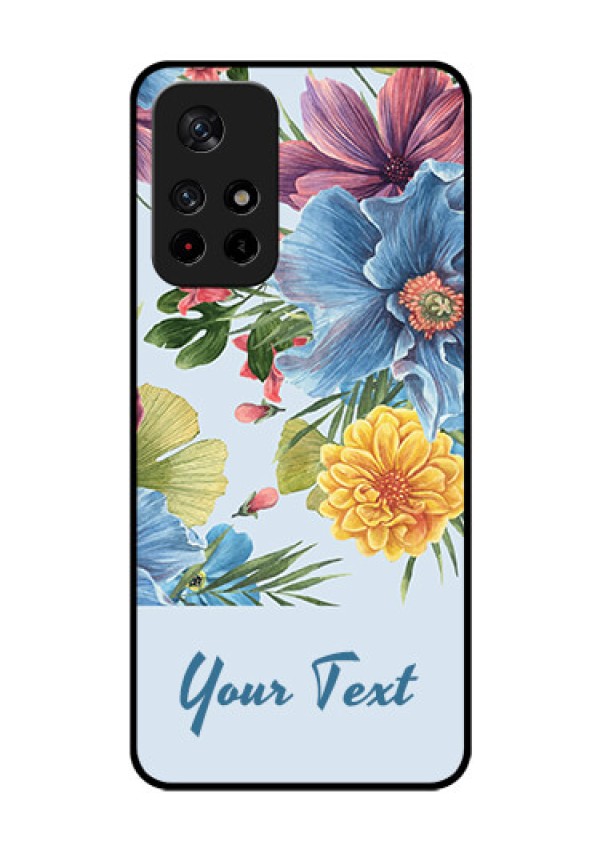 Xiaomi Redmi Note 11T 5G Custom Glass Mobile Case - Stunning Watercolored Flowers Painting Design