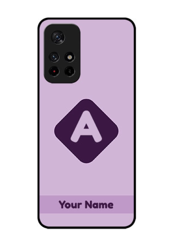 Xiaomi Redmi Note 11T 5G Custom Glass Mobile Case - Custom Letter in curved badge Design