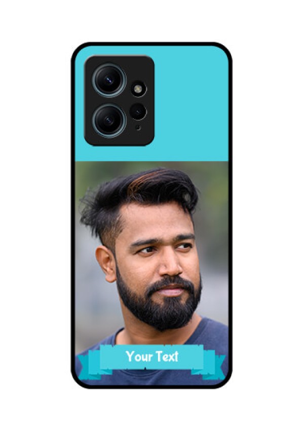Redmi Note 12 4G Custom Glass Phone CaseBlue Color Design