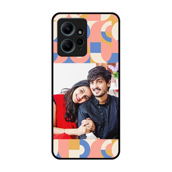 Redmi Note 12 4G Custom Glass Phone CaseSemi - Circle Maze Pattern Design