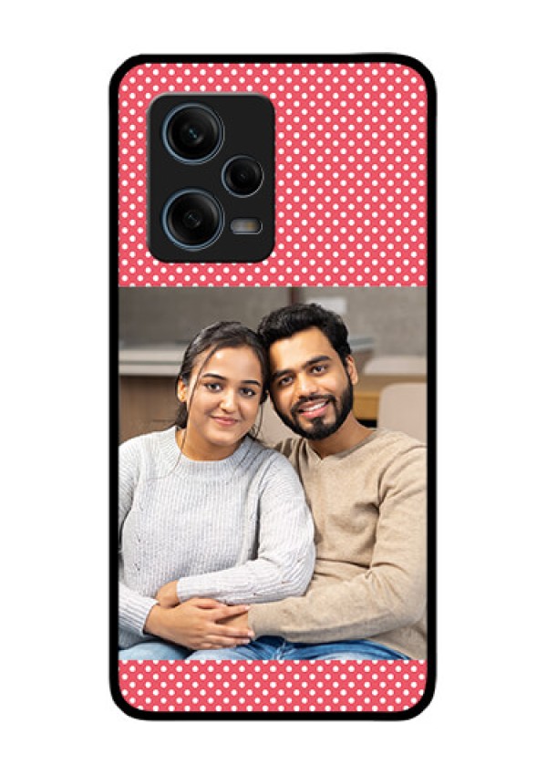 Xiaomi Redmi Note 12 Pro 5G Custom Glass Phone Case - White Dotted Design