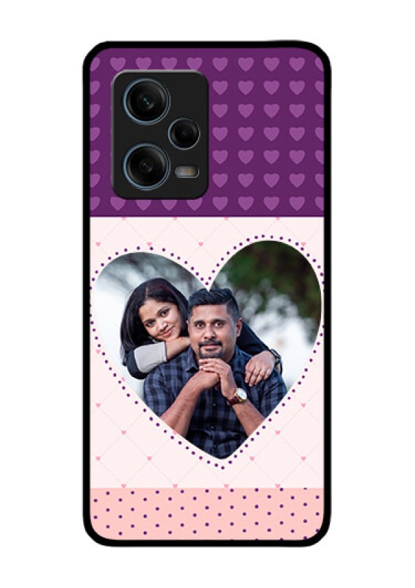 Xiaomi Redmi Note 12 Pro 5G Custom Glass Phone Case - Violet Love Dots Design