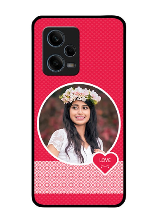 Xiaomi Redmi Note 12 Pro 5G Personalised Glass Phone Case - Pink Pattern Design