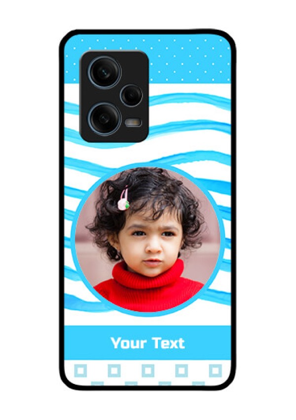 Xiaomi Redmi Note 12 Pro 5G Custom Glass Phone Case - Simple Blue Case Design