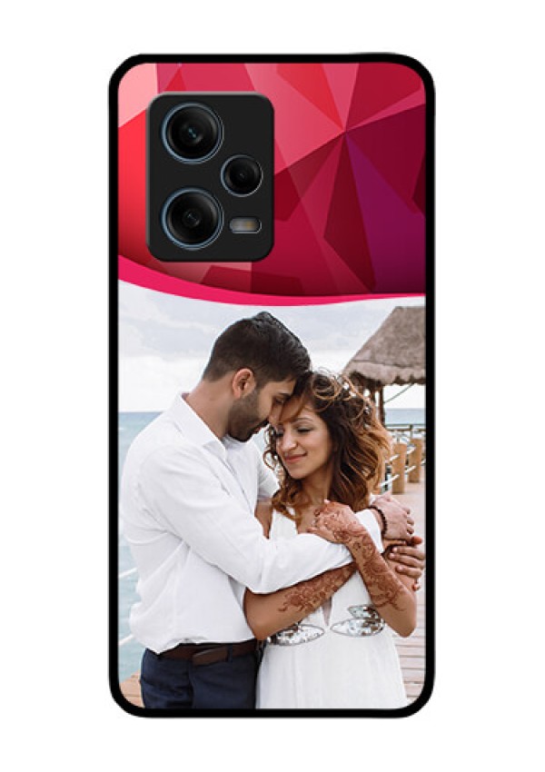 Xiaomi Redmi Note 12 Pro 5G Custom Glass Mobile Case - Red Abstract Design