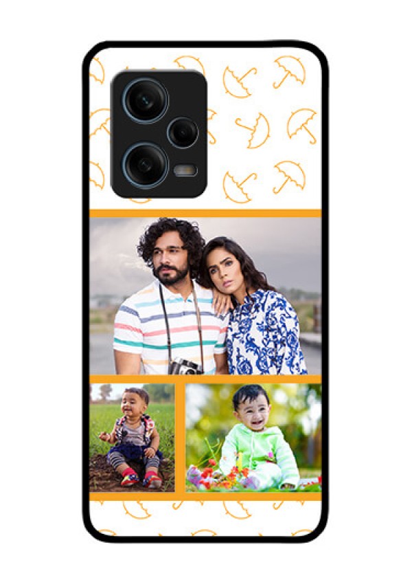 Xiaomi Redmi Note 12 Pro 5G Custom Glass Mobile Case - Yellow Pattern Design