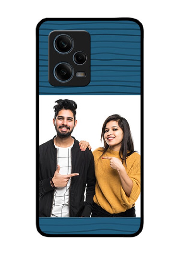 Xiaomi Redmi Note 12 Pro 5G Custom Glass Phone Case - Blue Pattern Cover Design