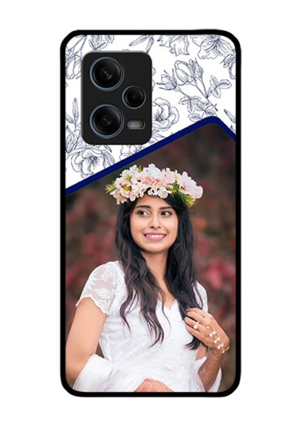Xiaomi Redmi Note 12 Pro 5G Personalized Glass Phone Case - Premium Floral Design