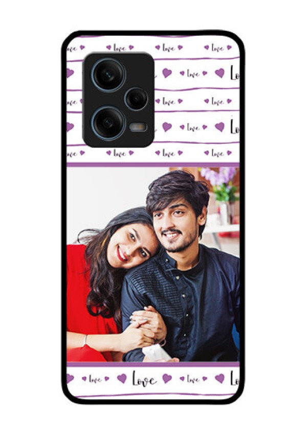 Xiaomi Redmi Note 12 Pro 5G Custom Glass Mobile Case - Couples Heart Design