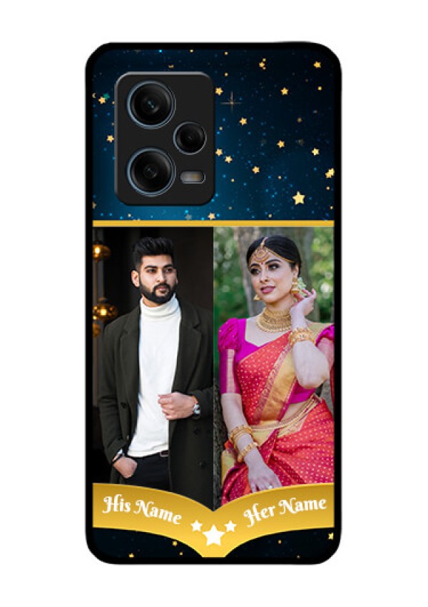 Xiaomi Redmi Note 12 Pro 5G Custom Glass Phone Case - Galaxy Stars Backdrop Design