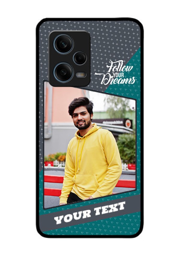 Xiaomi Redmi Note 12 Pro 5G Personalized Glass Phone Case - Background Pattern Design with Quote