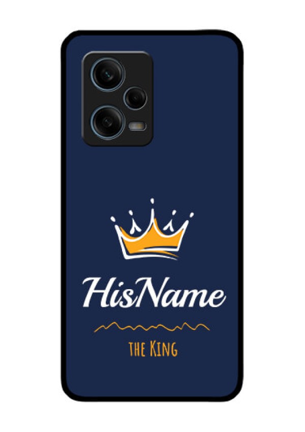Xiaomi Redmi Note 12 Pro 5G Glass Phone Case King with Name