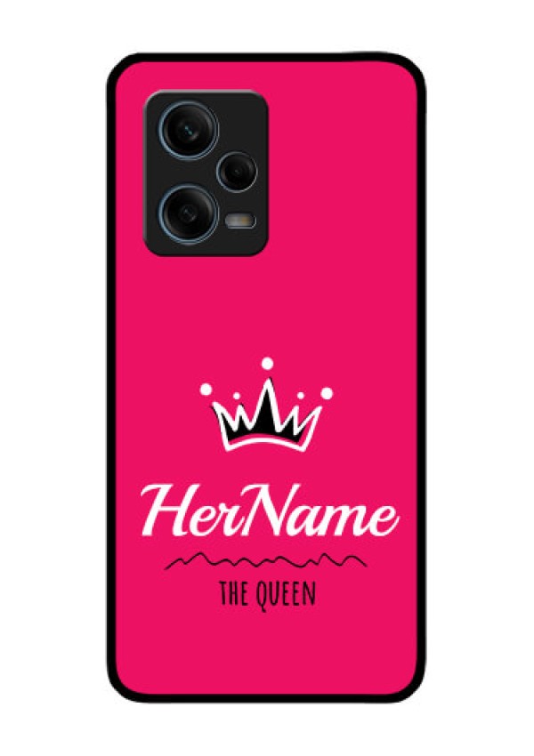 Xiaomi Redmi Note 12 Pro 5G Glass Phone Case Queen with Name