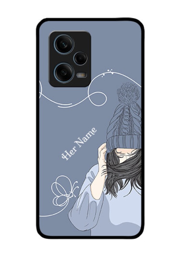 Xiaomi Redmi Note 12 Pro 5G Custom Glass Mobile Case - Girl in winter outfit Design