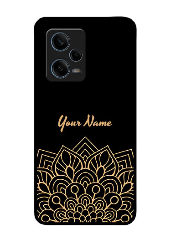 Xiaomi Redmi Note 12 Pro 5G Custom Glass Phone Case - Golden mandala Design