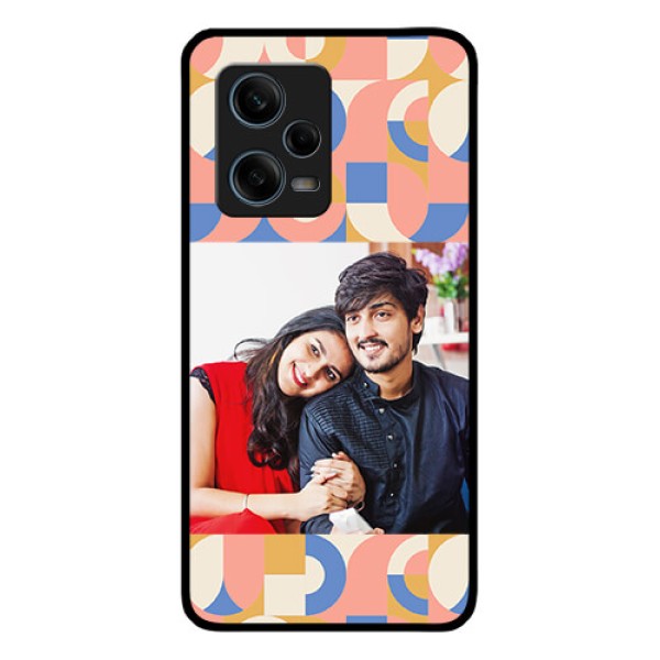 Xiaomi Redmi Note 12 Pro 5G Photo Printing on Glass Case - Semi-circle Maze Pattern Design