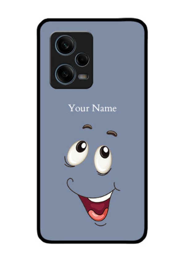 Xiaomi Redmi Note 12 Pro 5G Photo Printing on Glass Case - Laughing Cartoon Face Design