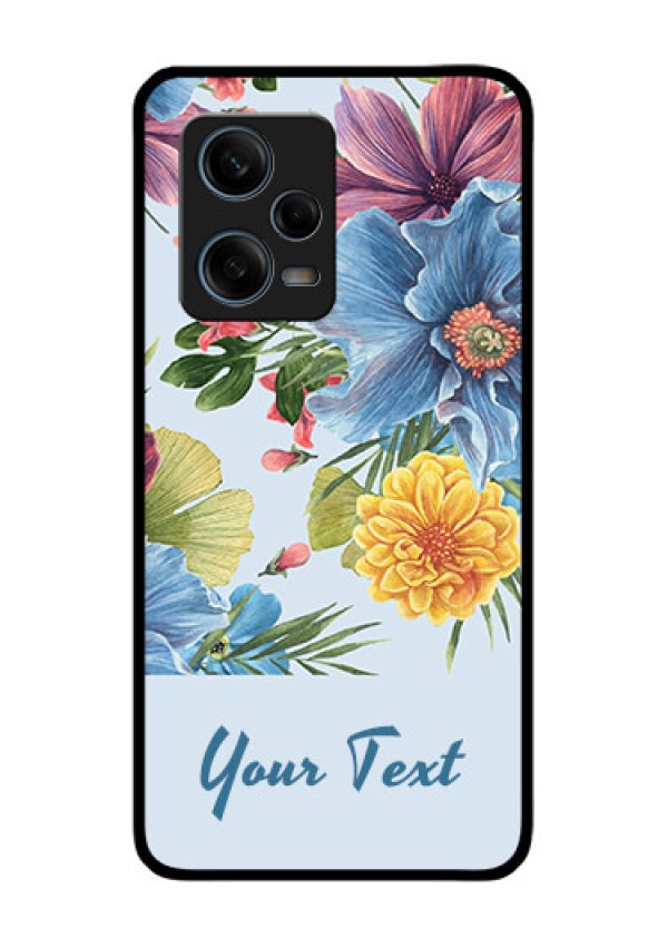 Xiaomi Redmi Note 12 Pro 5G Custom Glass Mobile Case - Stunning Watercolored Flowers Painting Design