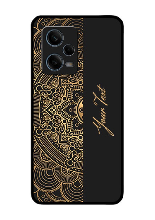 Xiaomi Redmi Note 12 Pro 5G Photo Printing on Glass Case - Mandala art with custom text Design