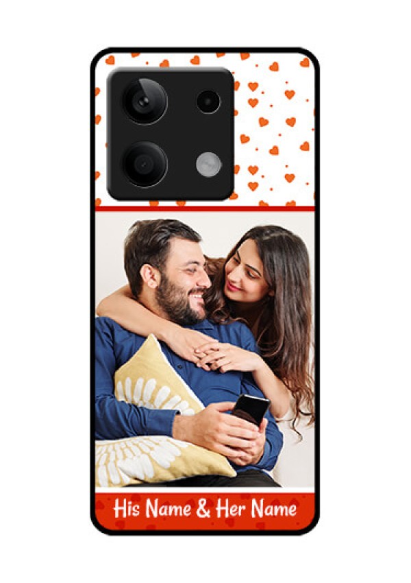 Xiaomi Redmi Note 13 5G Custom Glass Phone Case - Orange Love Symbol Design