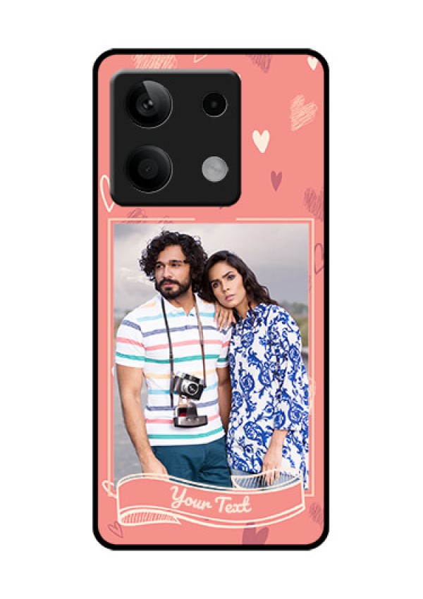 Xiaomi Redmi Note 13 5G Custom Glass Phone Case - Love Doodle Art Design