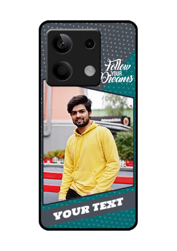 Xiaomi Redmi Note 13 5G Custom Glass Phone Case - Background Pattern Design With Quote