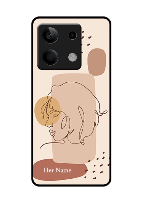 Xiaomi Redmi Note 13 5G Custom Glass Phone Case - Calm Woman Line Art Design