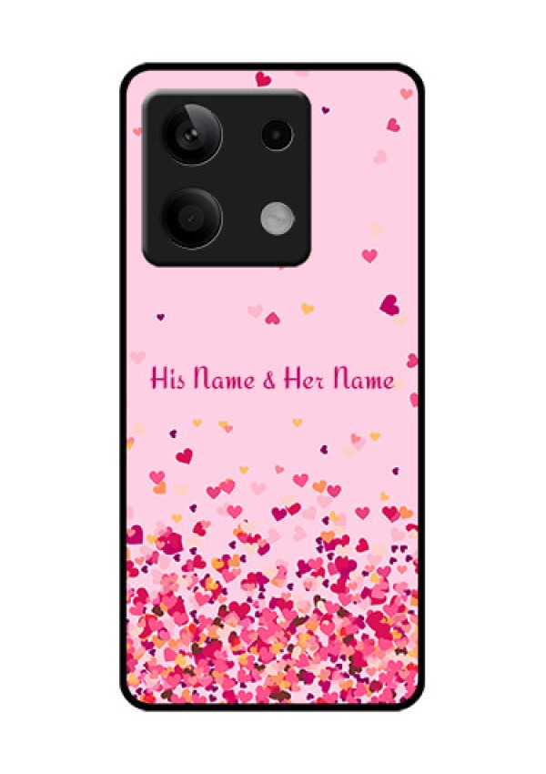 Xiaomi Redmi Note 13 5G Custom Glass Phone Case - Floating Hearts Design