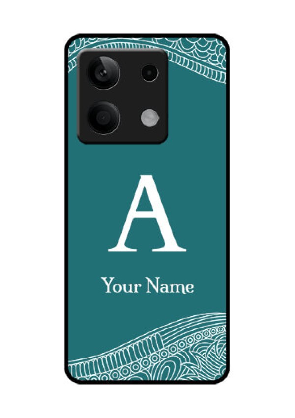 Xiaomi Redmi Note 13 5G Custom Glass Phone Case - Line Art Pattern With Custom Name Design