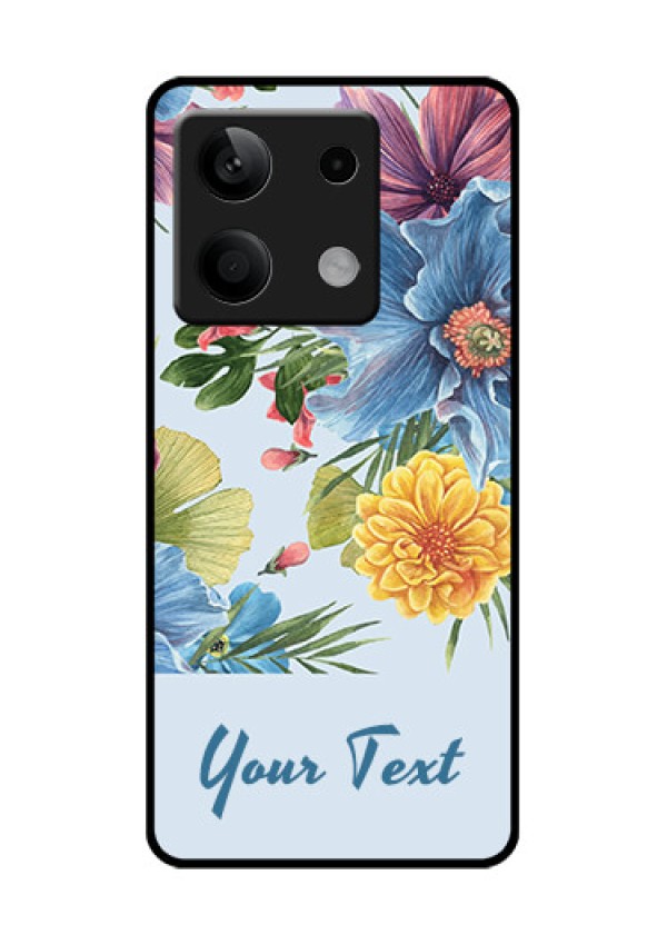 Xiaomi Redmi Note 13 5G Custom Glass Phone Case - Stunning Watercolored Flowers Painting Design