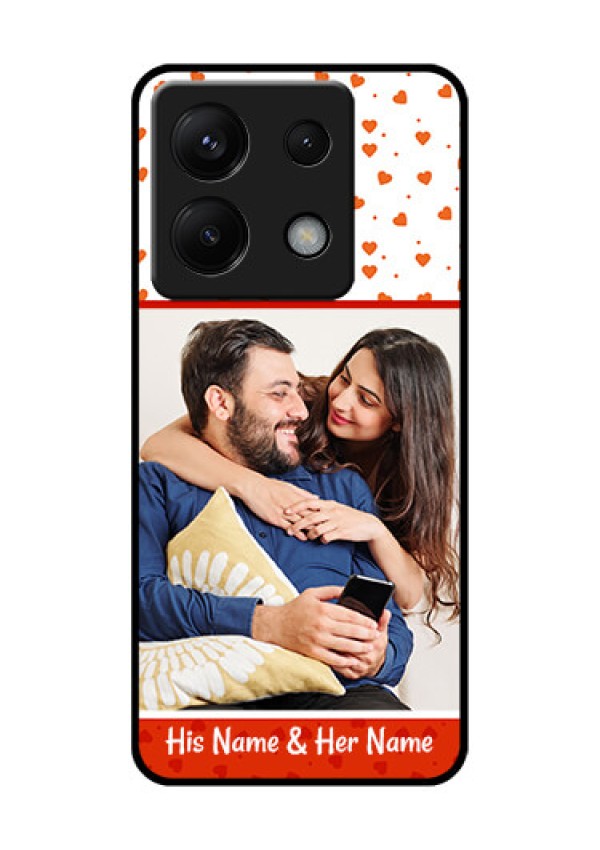 Xiaomi Redmi Note 13 Pro 5G Custom Glass Phone Case - Orange Love Symbol Design