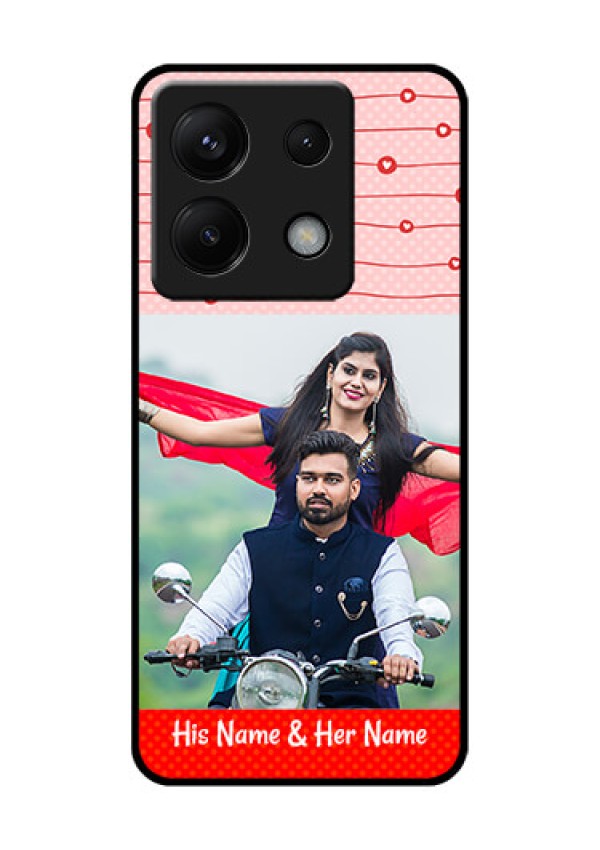 Xiaomi Redmi Note 13 Pro 5G Custom Glass Phone Case - Red Pattern Case Design