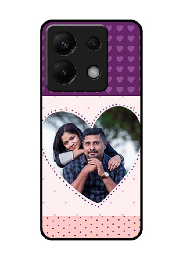 Xiaomi Redmi Note 13 Pro 5G Custom Glass Phone Case - Violet Love Dots Design