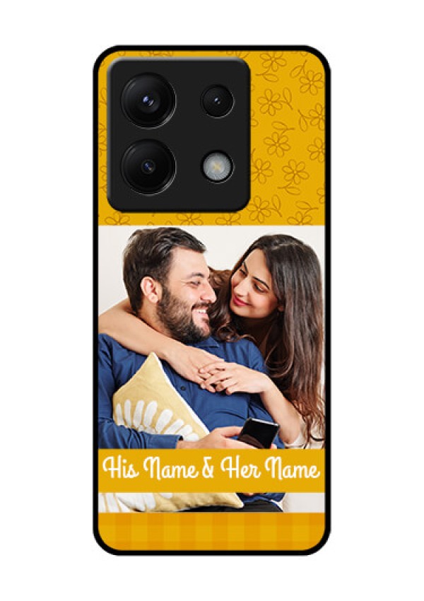 Xiaomi Redmi Note 13 Pro 5G Custom Glass Phone Case - Yellow Floral Design