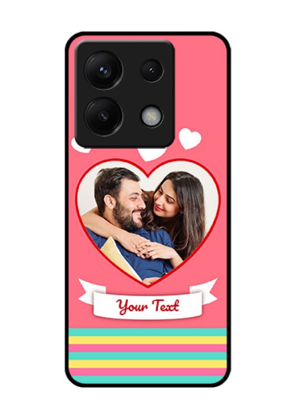 Xiaomi Redmi Note 13 Pro 5G Custom Glass Phone Case - Love Shapes Doodle Design