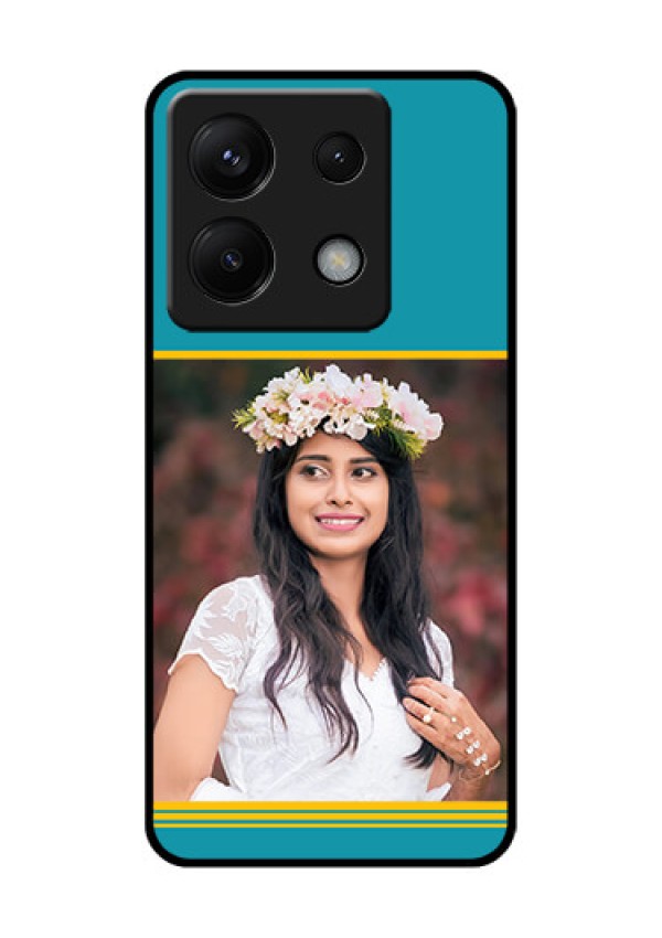 Xiaomi Redmi Note 13 Pro 5G Custom Glass Phone Case - Yellow & Blue Design