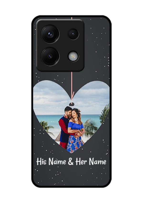 Xiaomi Redmi Note 13 Pro 5G Custom Glass Phone Case - Hanging Heart Design