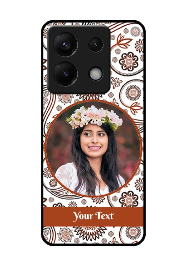 Xiaomi Redmi Note 13 Pro 5G Custom Glass Phone Case - Abstract Flower Design