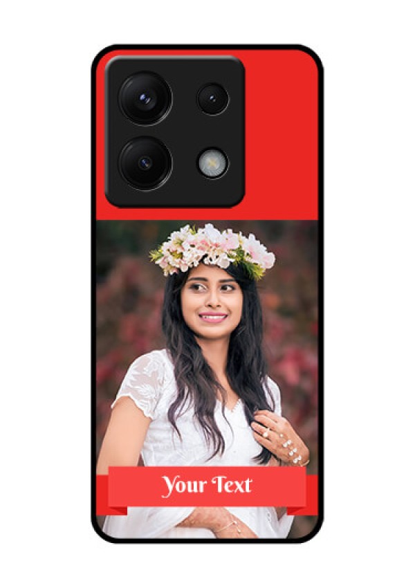 Xiaomi Redmi Note 13 Pro 5G Custom Glass Phone Case - Simple Red Color Design