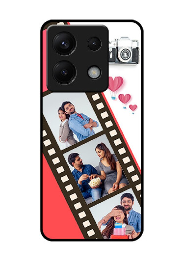 Xiaomi Redmi Note 13 Pro 5G Custom Glass Phone Case - 3 Image Holder With Film Reel
