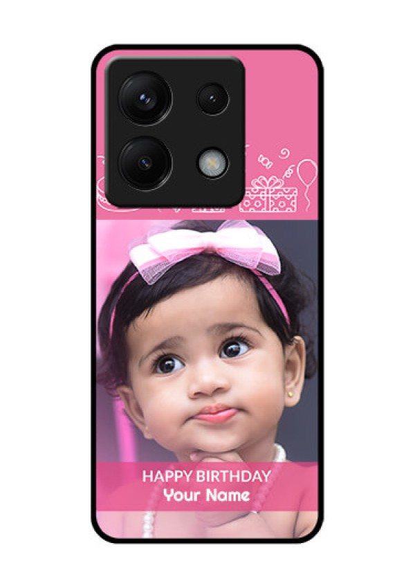 Xiaomi Redmi Note 13 Pro 5G Custom Glass Phone Case - With Birthday Line Art Design