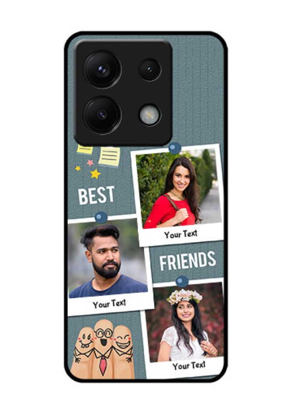 Xiaomi Redmi Note 13 Pro 5G Custom Glass Phone Case - Sticky Frames And Friendship Design