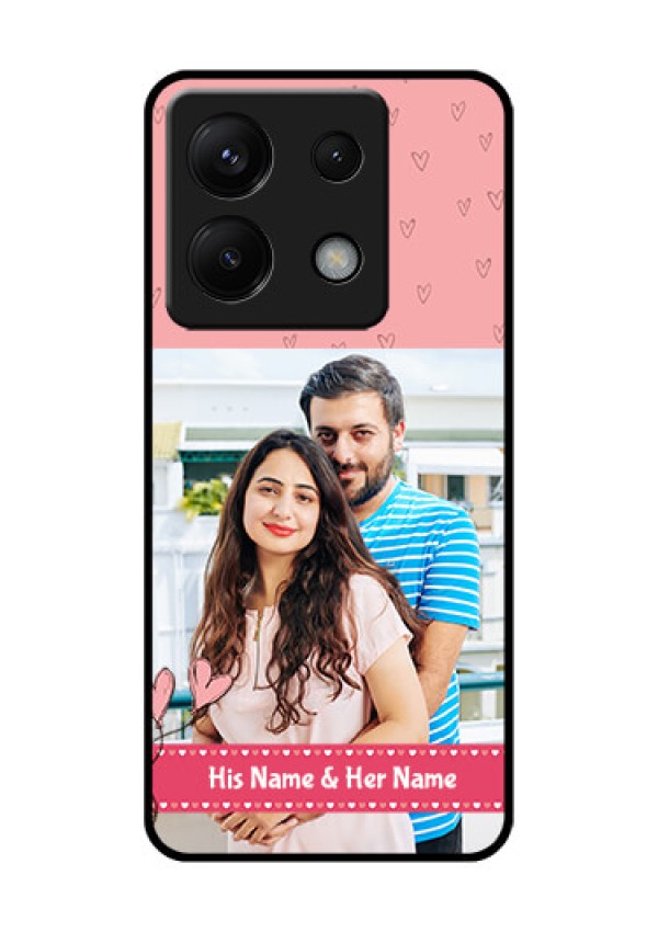 Xiaomi Redmi Note 13 Pro 5G Custom Glass Phone Case - Love Design Peach Color