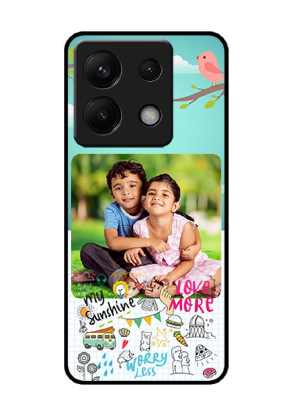 Xiaomi Redmi Note 13 Pro 5G Custom Glass Phone Case - Doodle Love Design